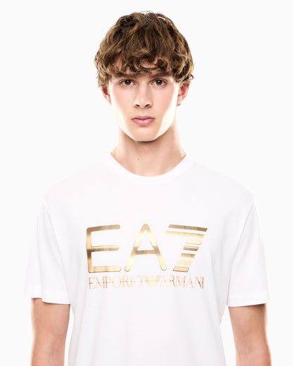 Crew neck cotton t-shirt with maxi logo Logo Series