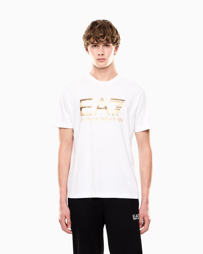 Crew neck cotton t-shirt with maxi logo Logo Series