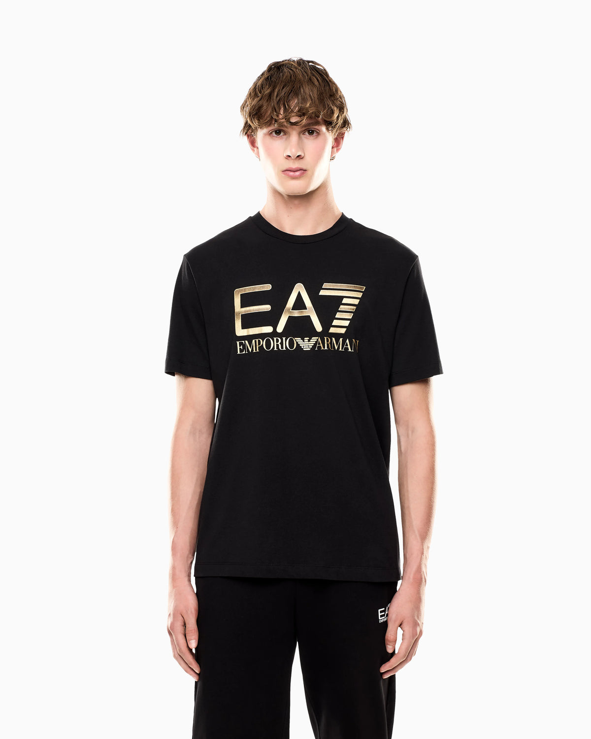 Crew neck cotton t-shirt with maxi logo Logo Series