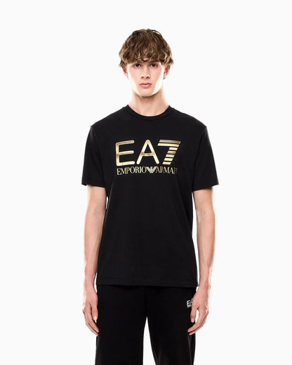 Crew neck cotton t-shirt with maxi logo Logo Series