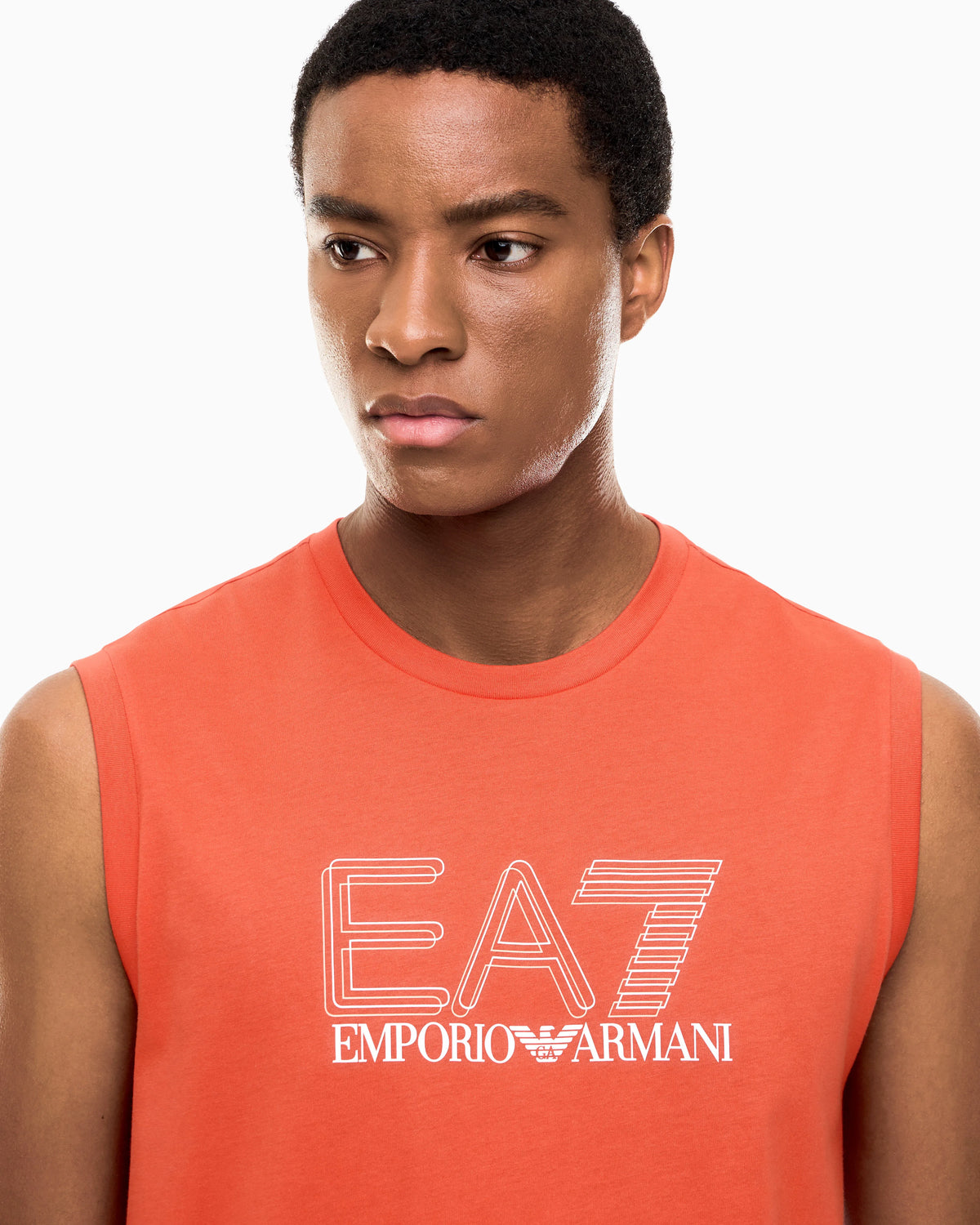 Visibility tank top in cotton jersey