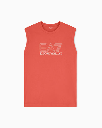 Visibility tank top in cotton jersey