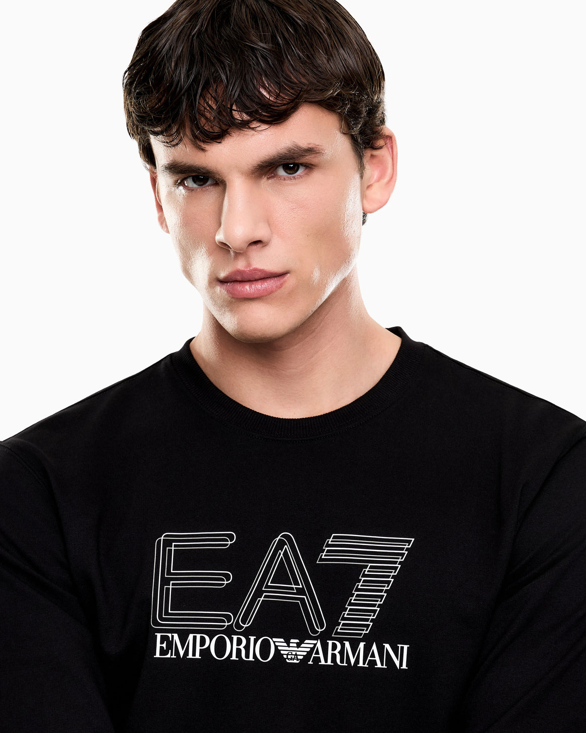 Visibility cotton zip-up sweatshirt with EA7 logo