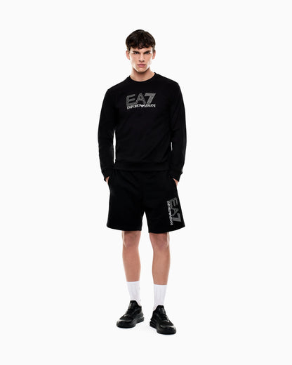 Visibility cotton zip-up sweatshirt with EA7 logo