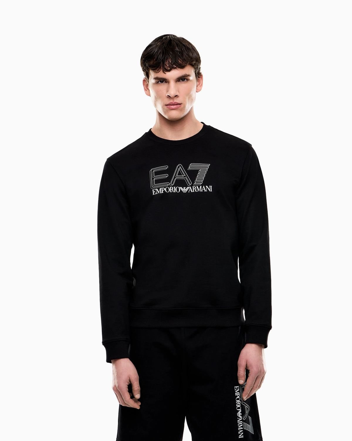 Visibility cotton zip-up sweatshirt with EA7 logo
