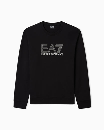 Visibility cotton zip-up sweatshirt with EA7 logo