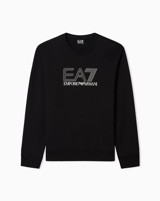 Visibility cotton zip-up sweatshirt with EA7 logo