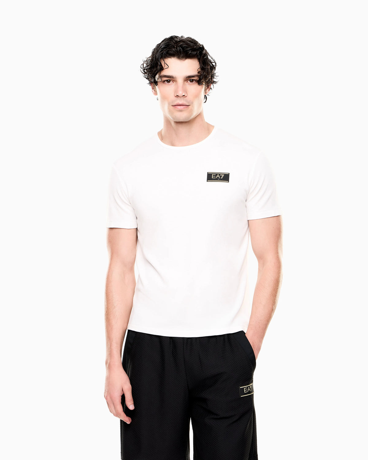 Premium Label stretch viscose-blend crew-neck T-Shirt