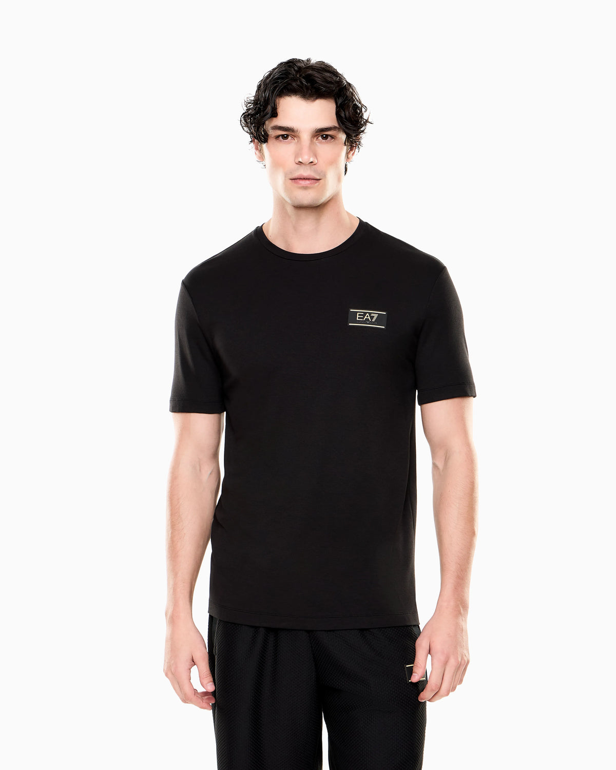 Premium Label stretch viscose-blend crew-neck T-Shirt