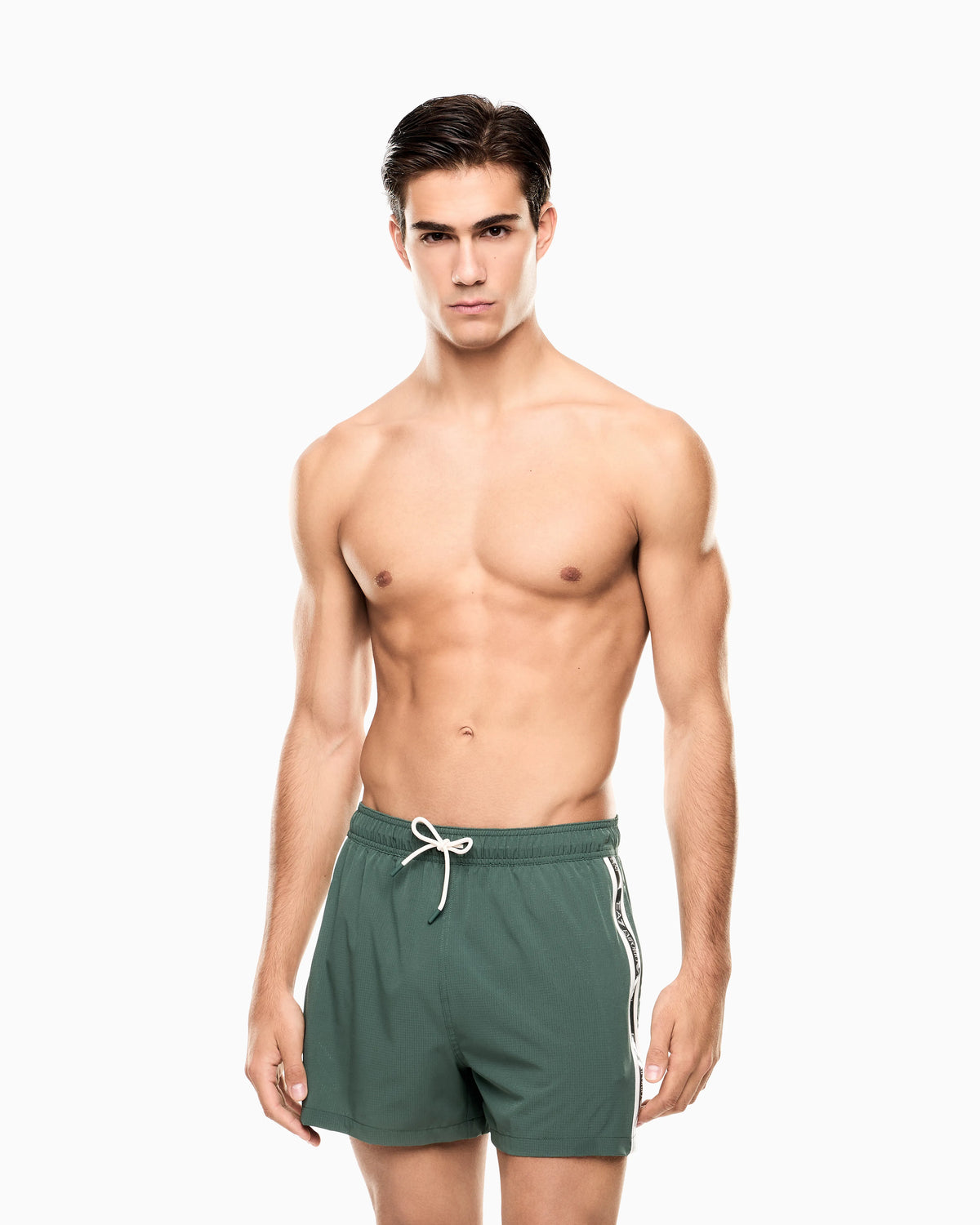 Logo Series swim trunks with logo tape