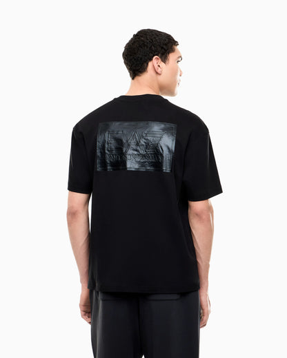 T-shirt Black & White cotton jersey rib details