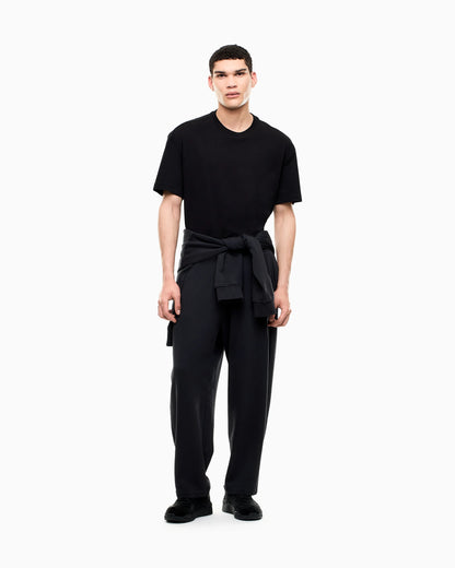 T-shirt Black & White cotton jersey rib details