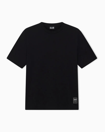 T-shirt Black & White cotton jersey rib details