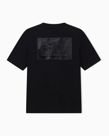 T-shirt Black & White cotton jersey rib details