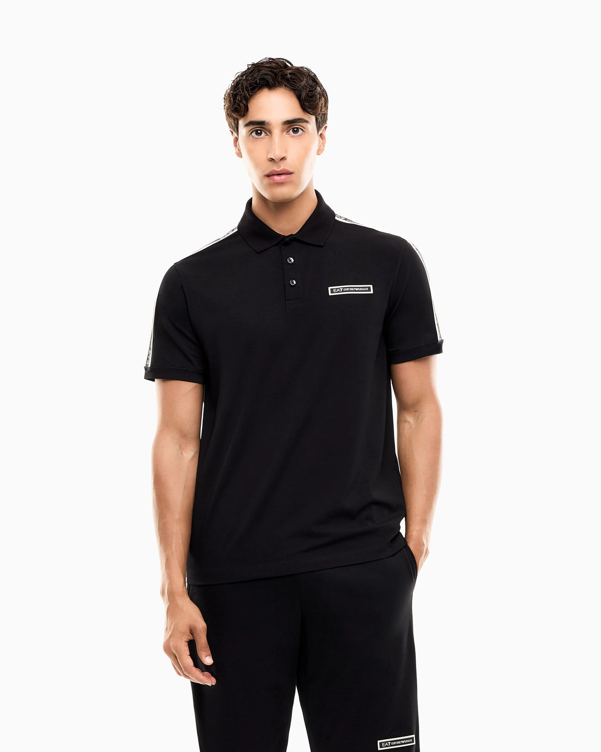 Regular fit polo shirt Logo Series in stretch cotton jersey