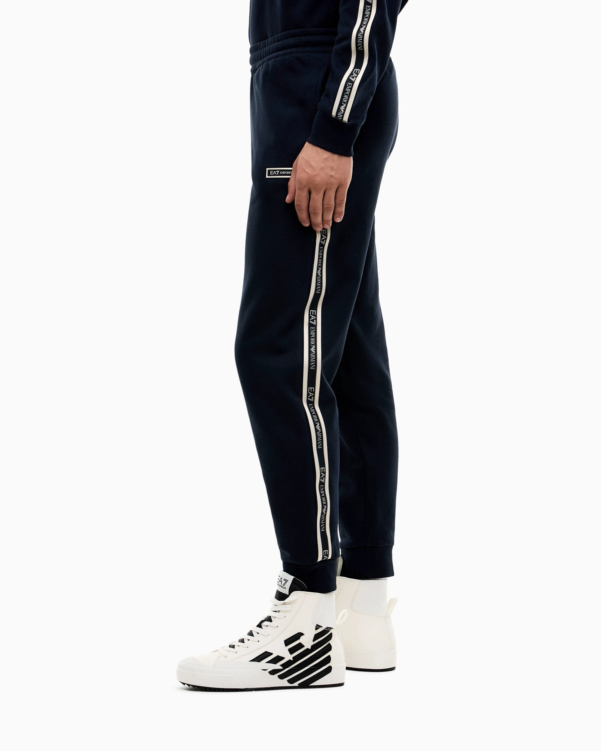 Slim fit pants Logo Series in cotton jersey with tape