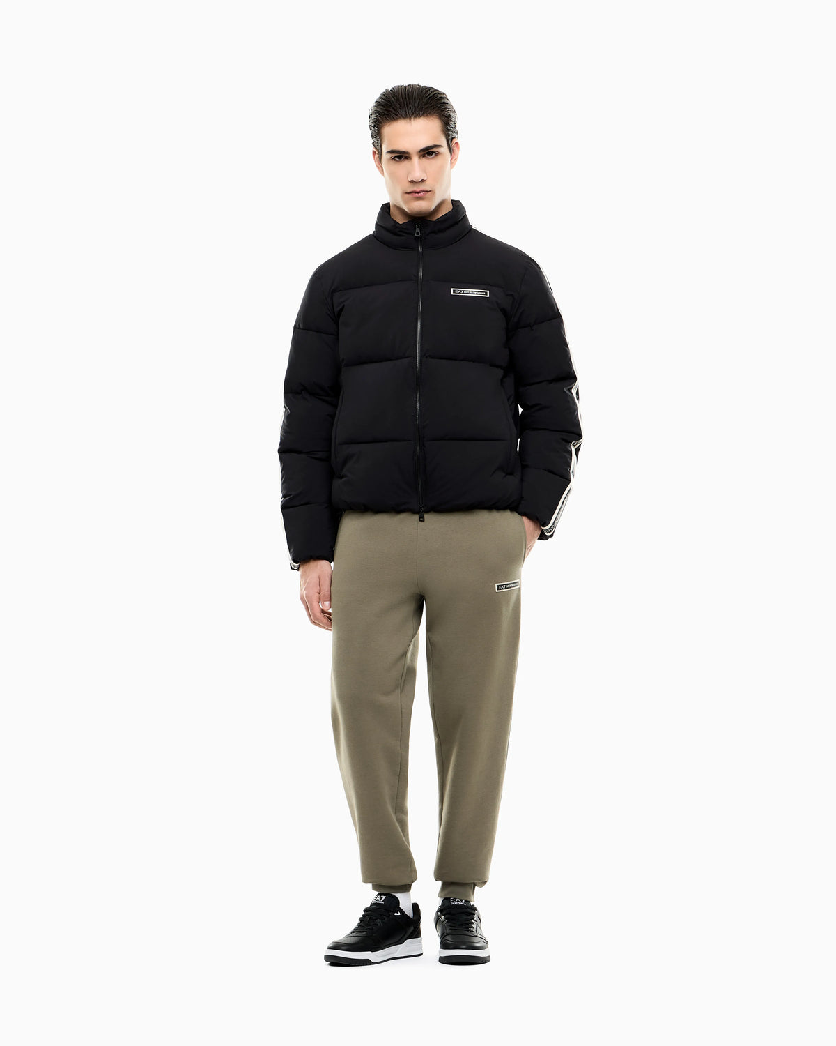 Padded Logo Series jacket in technical fabric