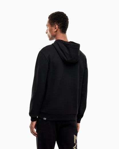 Regular fit hoodie Logo Series in cotton with ribbed details