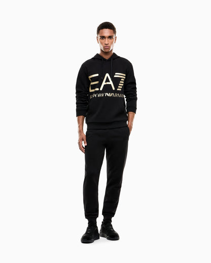 Regular fit hoodie Logo Series in cotton with ribbed details