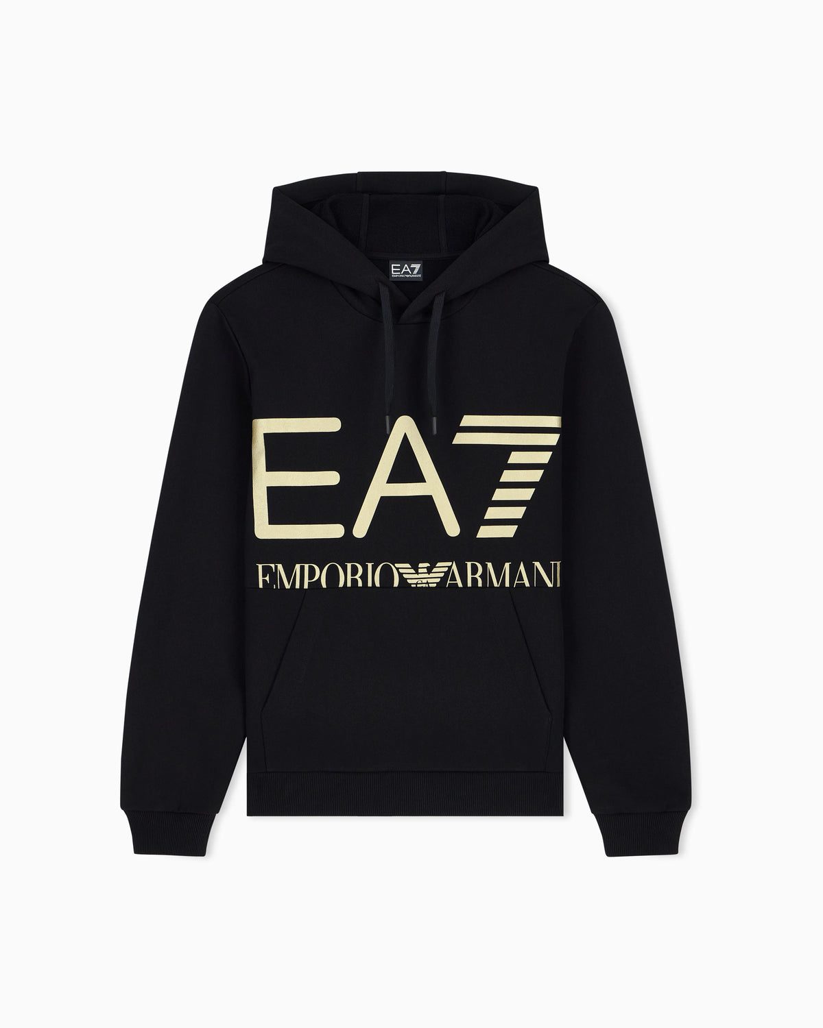 Regular fit hoodie Logo Series in cotton with ribbed details