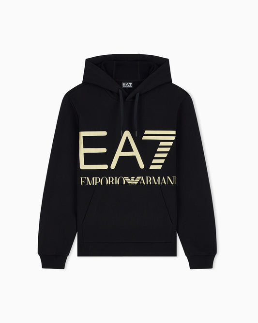 Regular fit hoodie Logo Series in cotton with ribbed details