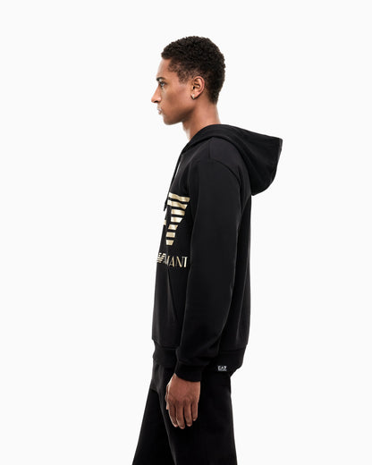Regular fit hoodie Logo Series in cotton with ribbed details