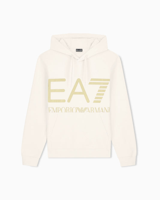 Regular fit hoodie Logo Series in cotton with ribbed details