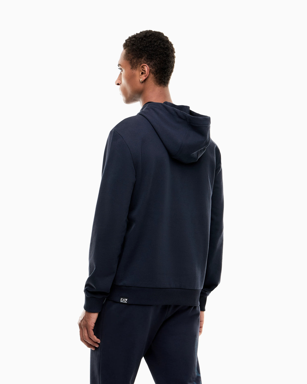 Regular fit hoodie Logo Series in cotton with ribbed details