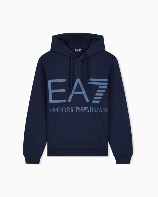 Regular fit hoodie Logo Series in cotton with ribbed details