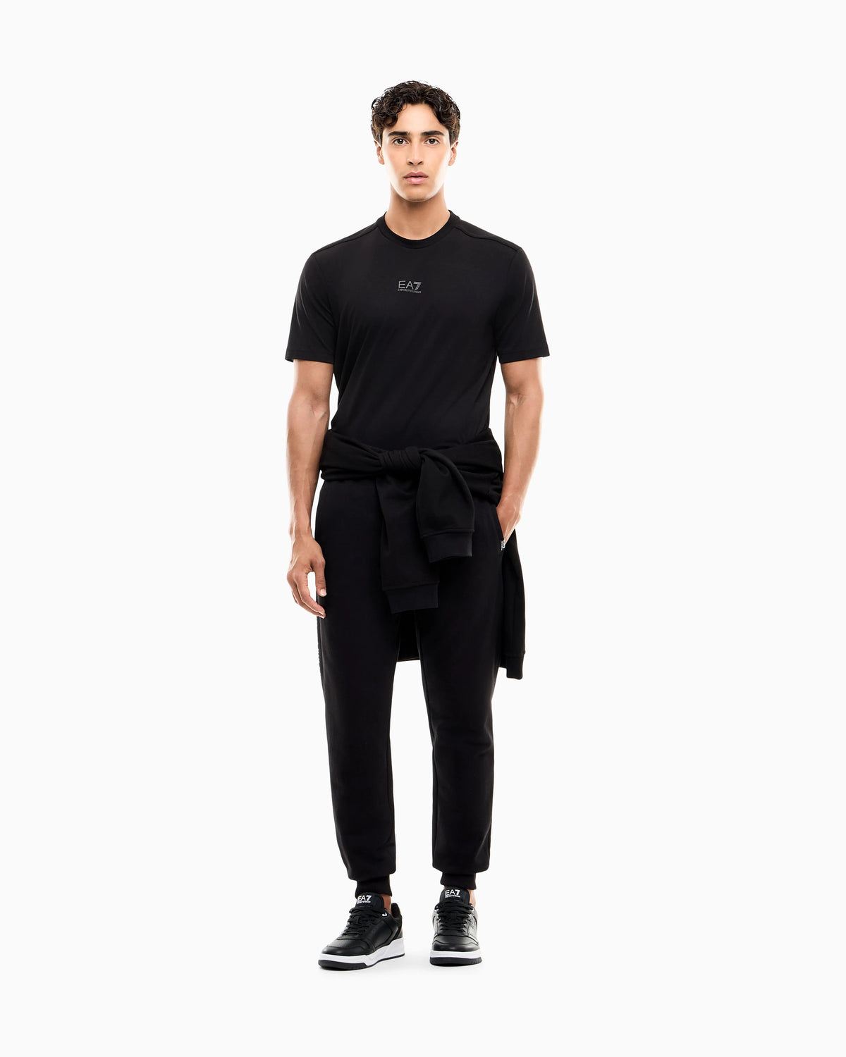 Slim-fit trousers Logo Series in cotton jersey with logo