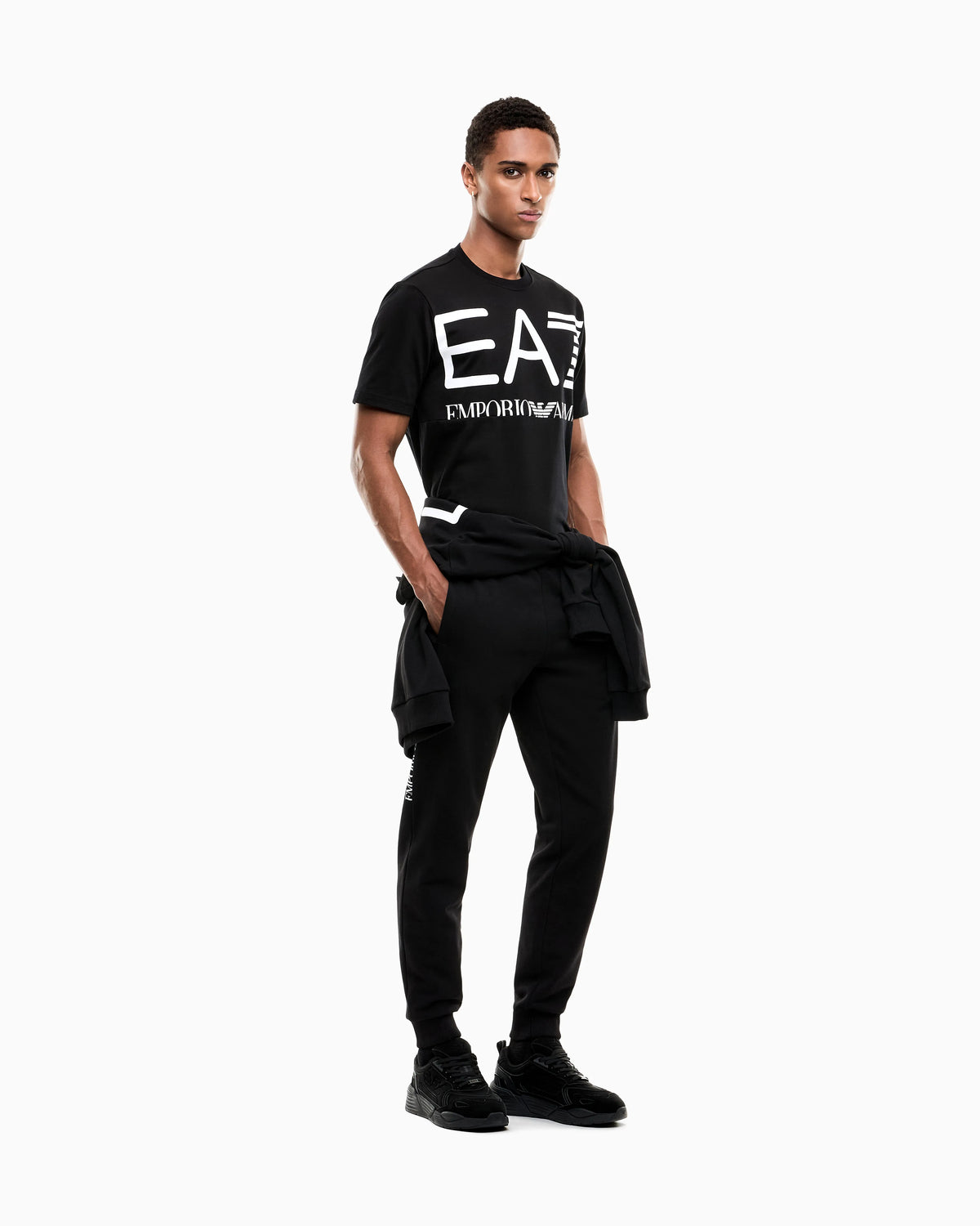 Slim-fit trousers Logo Series in cotton jersey with logo