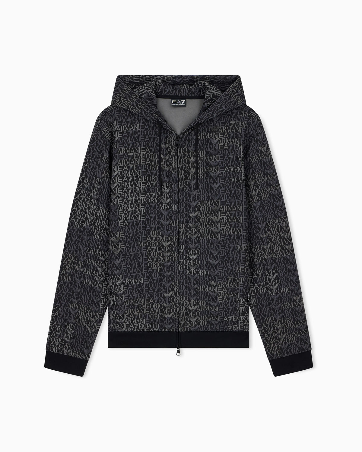 Zip hoodie Logo Series cotton blend jersey monogram