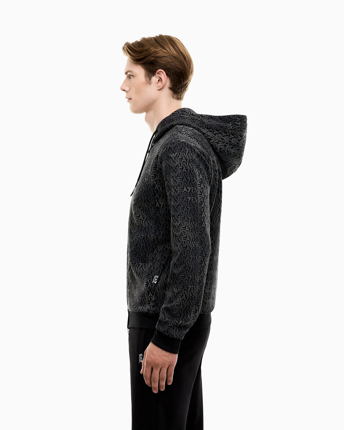 Zip hoodie Logo Series cotton blend jersey monogram