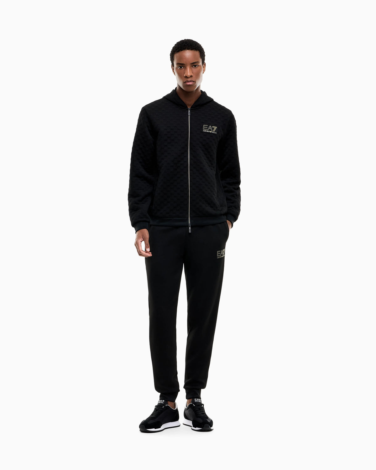 Hoodie Premium Label regular fit full-zip with rib details