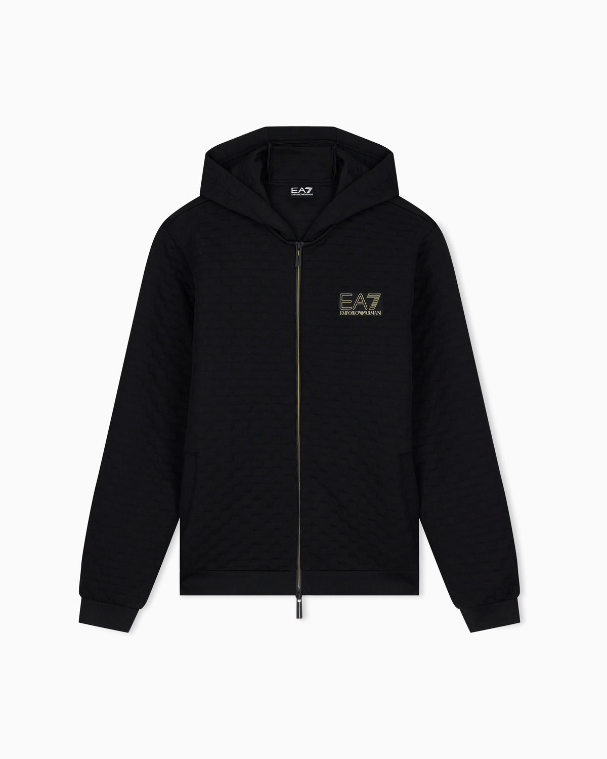 Hoodie Premium Label regular fit full-zip with rib details
