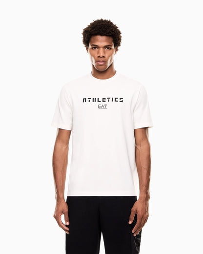 Stretch cotton-blend T-shirt with print