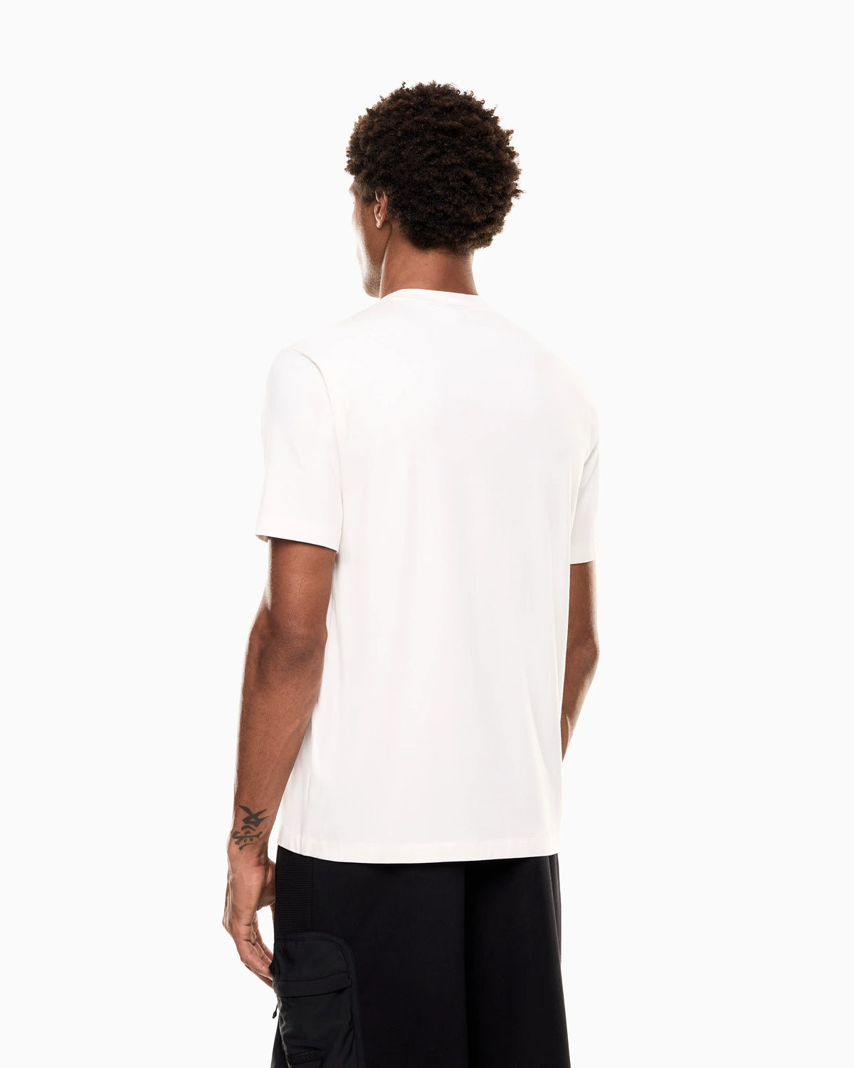 Stretch cotton-blend T-shirt with print