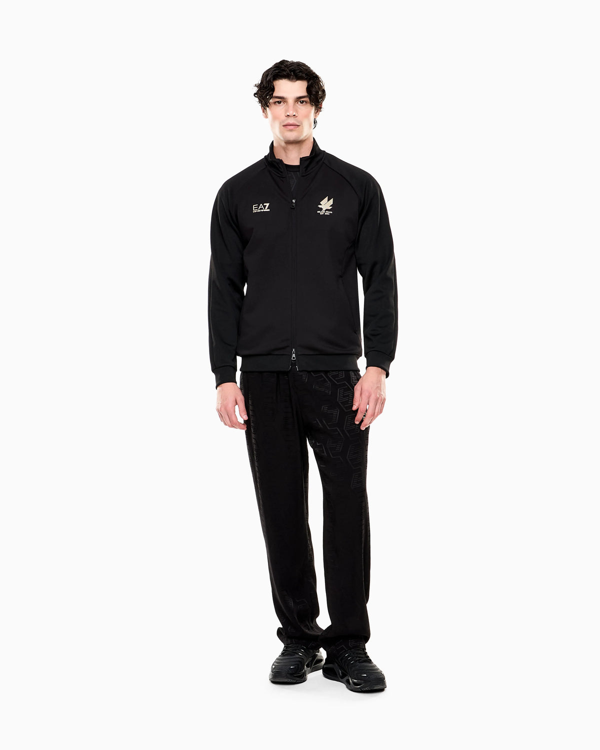 Soccer zip-up sweatshirt in technical fabric