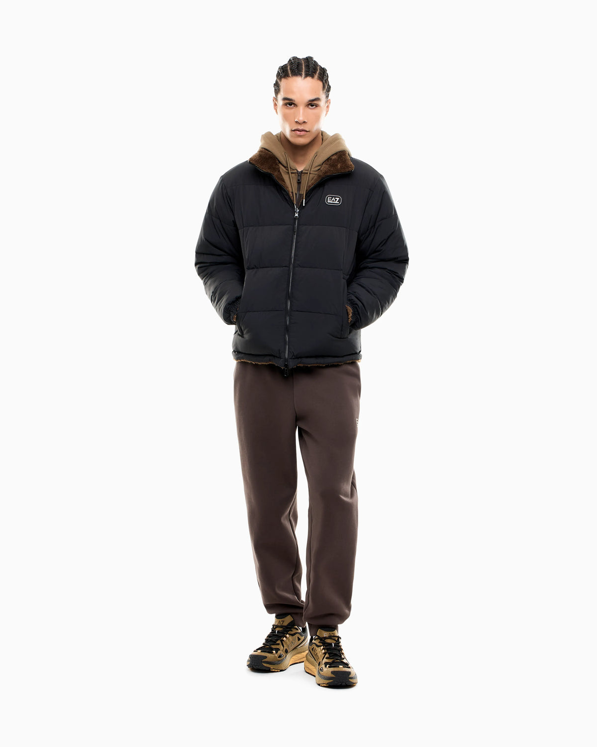 Oversized reversible bomber jacket with padding