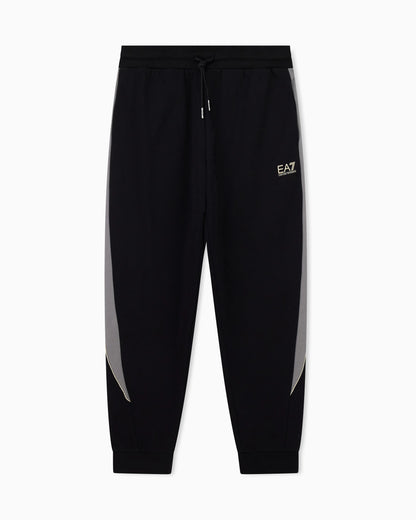 Slim-fit trousers in cotton-blend jersey with rib details