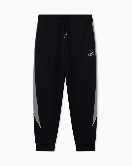 Slim-fit trousers in cotton-blend jersey with rib details