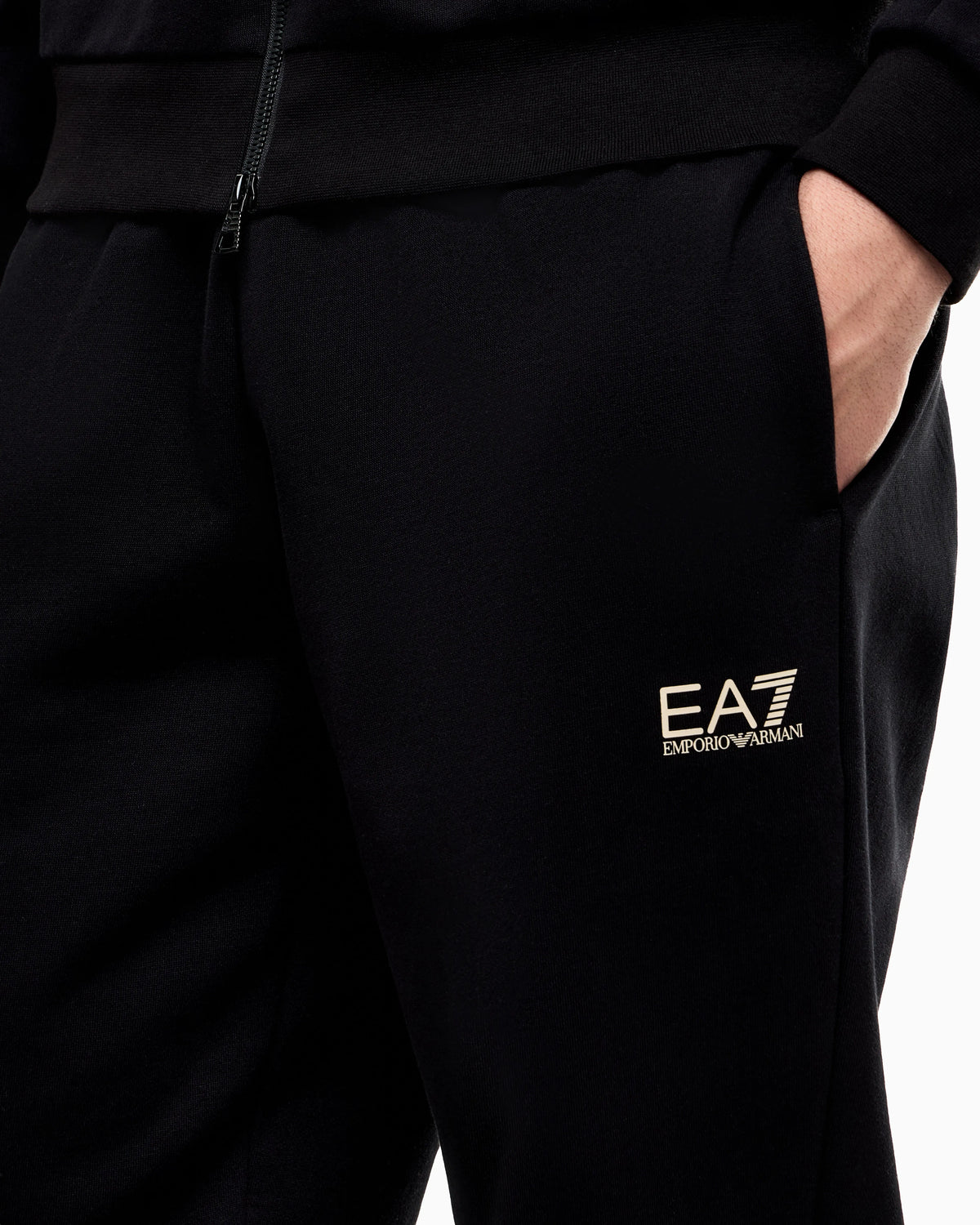 Tracksuit regular fit in cotton jersey with ribbed details