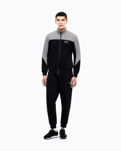Tracksuit regular fit in cotton jersey with ribbed details