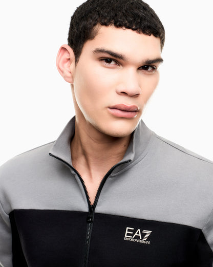 Tracksuit regular fit in cotton jersey with ribbed details