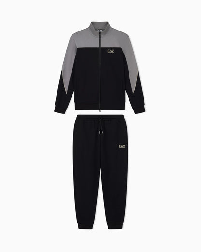 Tracksuit regular fit in cotton jersey with ribbed details