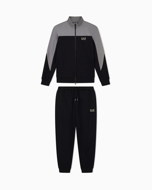 Tracksuit regular fit in cotton jersey with ribbed details