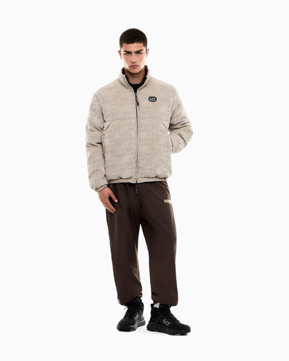 Bomber jacket oversized in velvet with an embossed logo