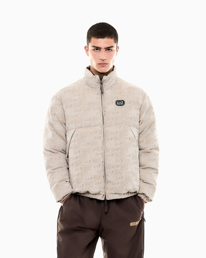 Bomber jacket oversized in velvet with an embossed logo