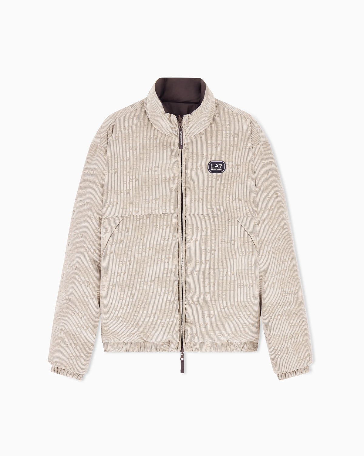 Bomber jacket oversized in velvet with an embossed logo