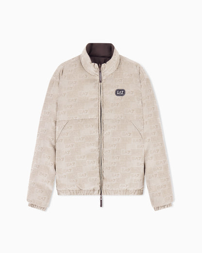 Bomber jacket oversized in velvet with an embossed logo